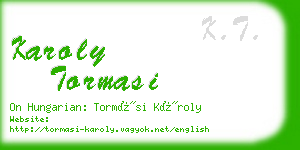 karoly tormasi business card